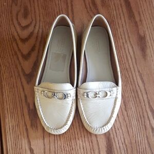 Coach Cream Leather Loafers